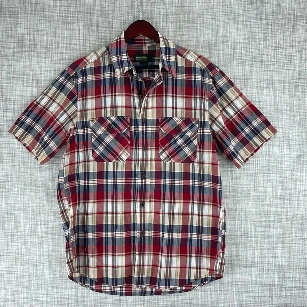 Eddie Bauer Mens Size S short sleeve button down shirt 3240